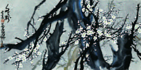 H.H.第三世多杰羌佛中國畫-冬粉 White Plum-1-1.jpg