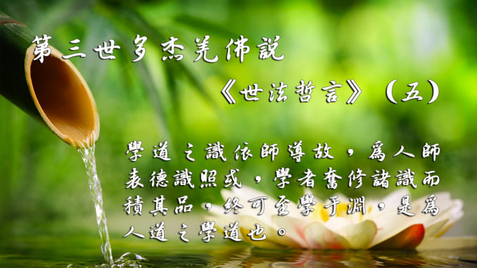 第三世多杰羌佛說《世法哲言》（五）