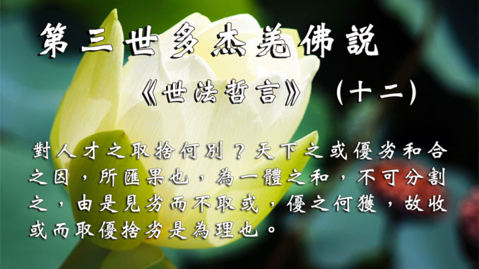第三世多杰羌佛說《世法哲言》（十二）