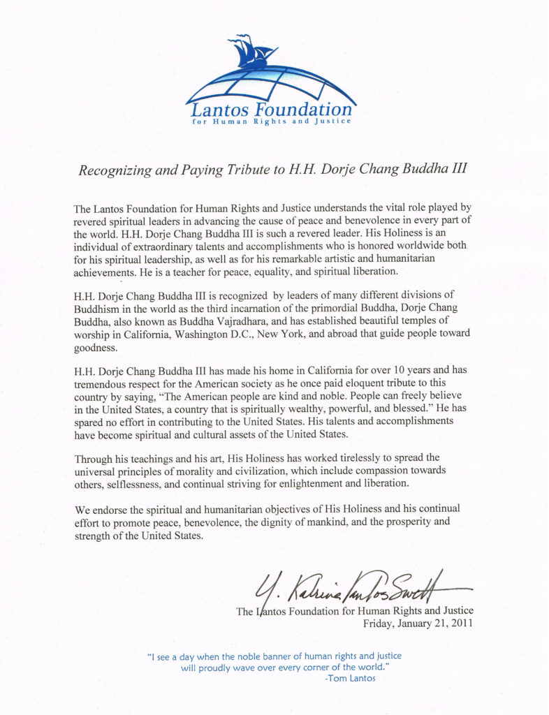 Recognizing and Paying Tribute to H.H. Dorje Chang Buddha III-1