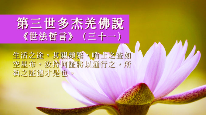 第三世多杰羌佛說《世法哲言》(三十一)