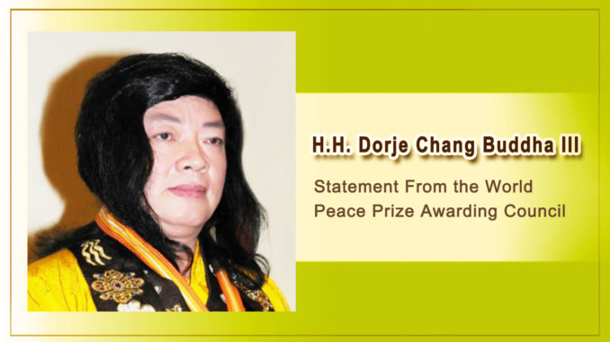 Statement From the World Peace Prize Awarding Council