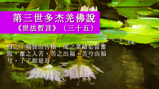 第三世多杰羌佛說《世法哲言》(三十五)