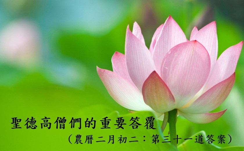 (農曆二月初二:第三十一道答案)