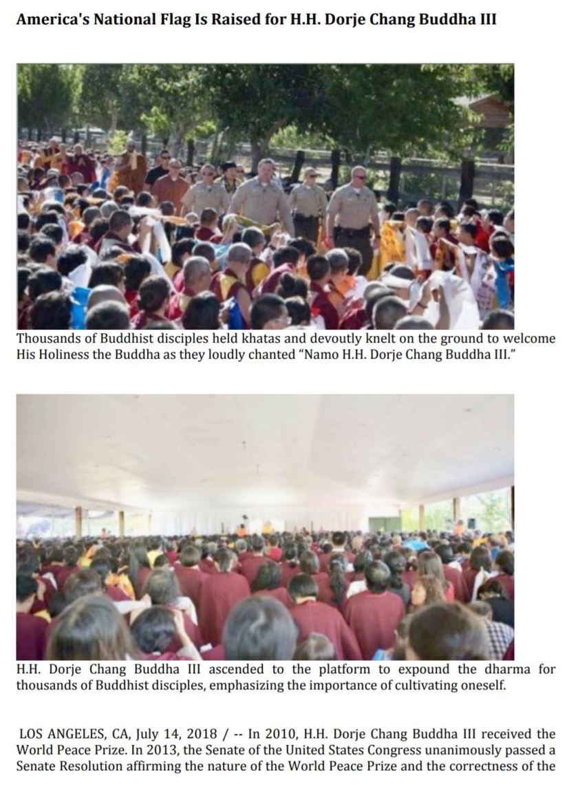 America's National Flag Is Raised for H.H. Dorje Chang Buddha III-3