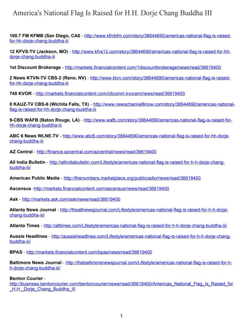 America's National Flag Is Raised for H.H. Dorje Chang Buddha III-6