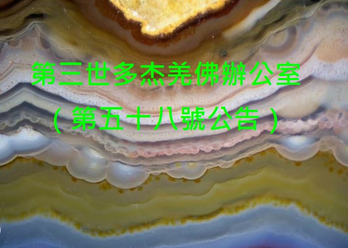 第三世多杰羌佛辦公室(第五十八號公告)